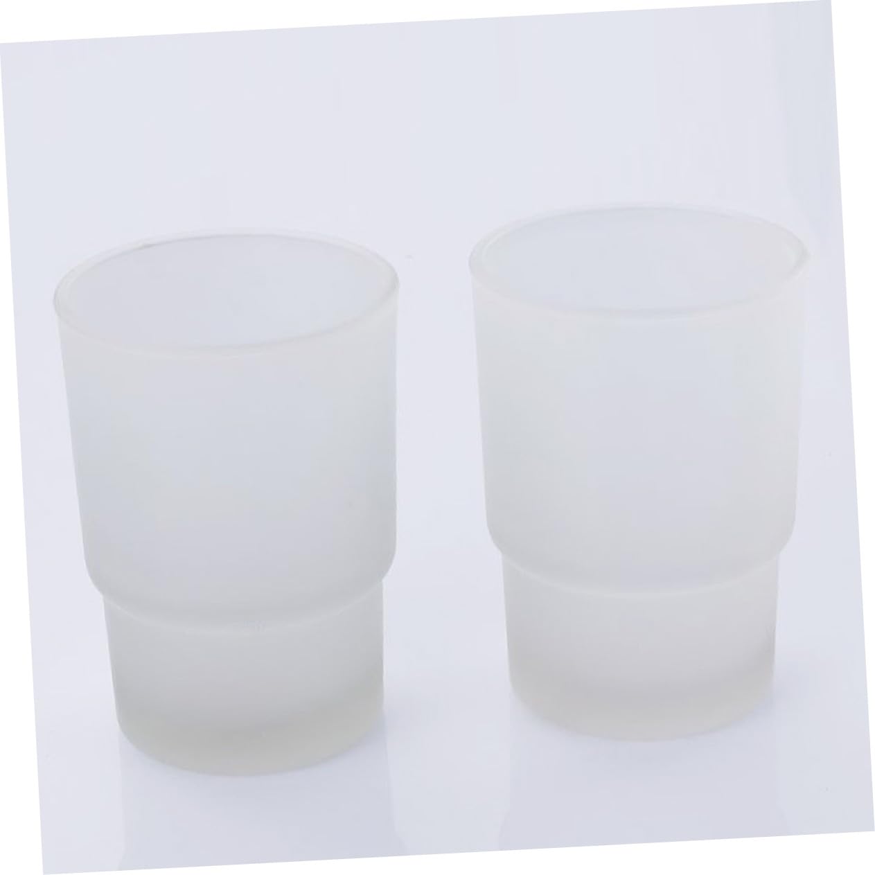 Hohopeti Portaspazzolino in acciaio inox doppio stile tazza gargarismi per bagno a parete tazza di vetro Tumbler rack porta dentifricio
