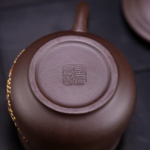 Siline Zisha Teacup 10.8 Oz, Chinese Genuine Yixing Clay Tea Mug,Finemade Tea Cup -Zini Purple Clay #TOP5