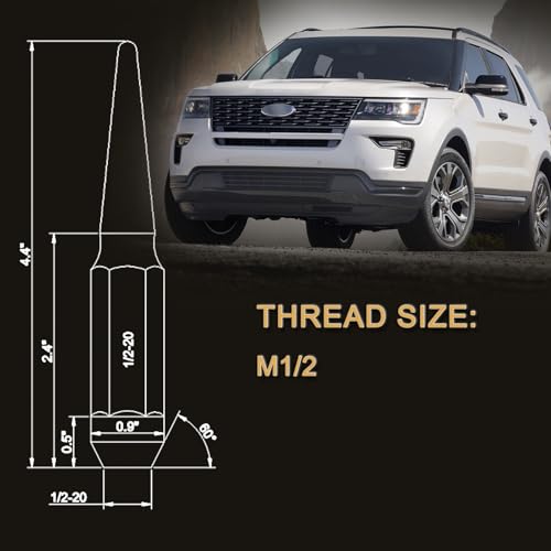 Image of 1 /2 Wheel Locks Set, Fit for Cherokee, Grand Cherokee, Liberty, Wrangler, Nitro, Explorer?Wheel Locks, 4 Locking Lug Nuts 2 Pcs Key with 20Pcs Spike Lug Nuts+1 Key, Chrome