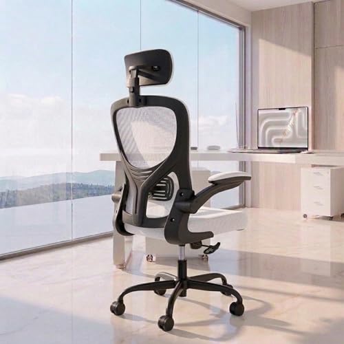 Image of Casa Copenhagen White Black | High Back Imported Mesh Fabric Boss Office Chair | Y Design Ergonomic Back Support | 2D Aero Design Adjustable Armrests | Synchro Tilt Lock Mechanism Support