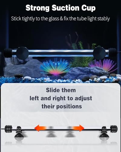 Image of Pawfly 4.2 W Aquarium LED Light 15.2 Inch Underwater Fish Tank Light with Timer Auto On /Off Fish Tank Background Lights with 8 Lighting Modes Submersible Multi-Colored Tube Lights for Decoration