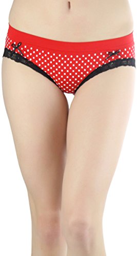 Tobeinstyle Women's Pack Of 6 Seamless Polka Dot Twin Bow Boyshorts - One Size #TOP4