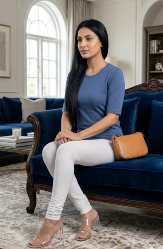 Image of Thrifty Thread Women's Cotton Full Length Leggings | Soft & Comfortable Leggings | High Waist | Regular Fit