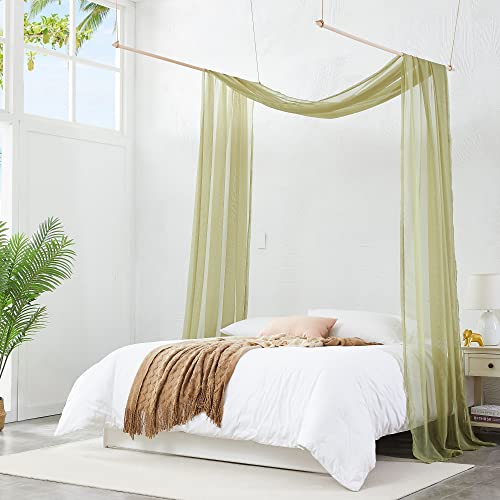 Warm Home Designs Sage Green Bed Canopy Curtains In 55 X 216 Inch Size. Our Queen Canopy Bed Curtains Work Great As Kids Canopy, Bed Scarf, Bed Curtain Or To Enhance Bed Decor. Bc Sage 216" #TOP1