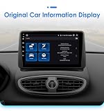 Ossuret Radio samochodowe Android 14 dla Renault Clio 3 2005-2014, 8-rdzeniowy 6G+64G GPS Navi 9-calowy ekran dotykowy QLED z bezprzewodowym systemem CarPlay Android Auto Bluetooth WiFi 4G LTE DSP