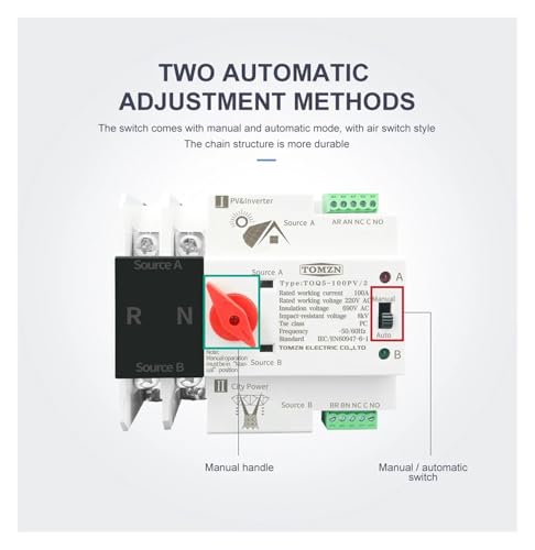 Interruptor de transferencia automática 2P con conmutación ininterrumpida 4
