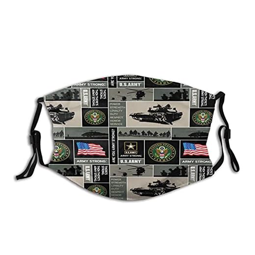 Amerikanska armén amerikanska flaggan filterficka tvättbar återanvändbar halloweenfest cosplay utomhusskyddsduk ansiktssköld bandanas