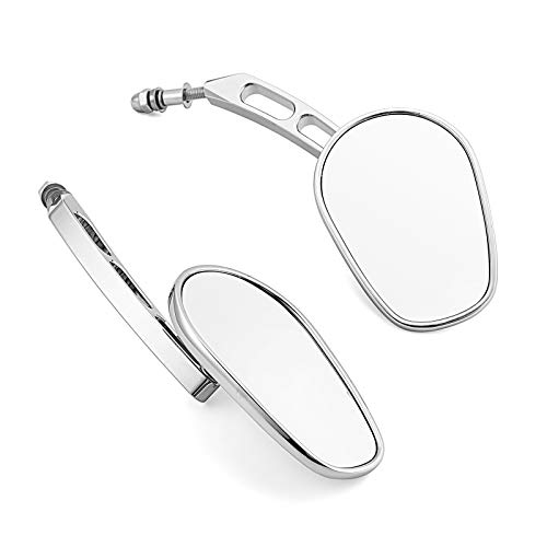 WSays Hollow Side Rear View Mirror Compatible with Harley Sportster Dyna Softail Touring Chrome