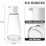 HGEKLIZV Glass Soy Sauce Dispenser Bottle, 10 oz Leak-Proof Oil & Vinegar Cruet, Multi-Purpose Clear Glass Container with Spout for Olive Oil, BBQ Sauce, Kitchen Cooking and Table Use