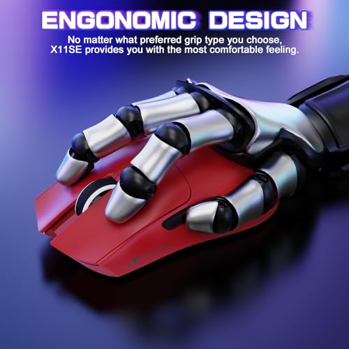 Image of ATTACK SHARK X11SE Ultra-Light Wireless Gaming Mouse, Red