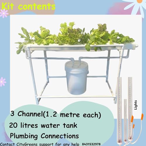 City Greens Hydroponic 40 Planter Indoor Kit for Homes, Offices, Small Spaces | 5 Full Spectrum (White Lights) - Smart Farming Kit