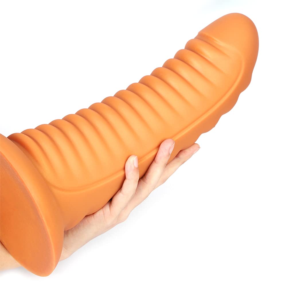 Dildo Realistico Plug Anale Con Filo Di Silicone Liquido E Forte Ventosa per Massaggio Prostatico Vaginale Stimolazione Del Punto G (XXL)