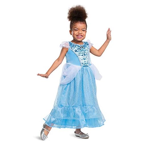 Cinderella Adaptive Costume for Kids, Official Disney Cinderella Costume with Accessibility Features, Classic Size Medium (7-8) Multicolored