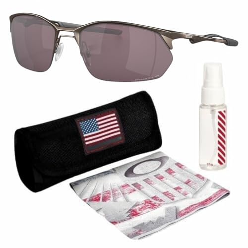 Oakley WIRE TAP 2.0 OO4145 Rectangle Shape Sunglasses With Official Eyewear Kit, Pewter Frame | Prizm Daily Polarized Lens, 60 mm