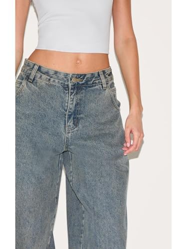 Image of GRECIILOOKS Baggy Jeans for Women | High Waist Wide Leg Stylish for Girls Trendy Women's Pant