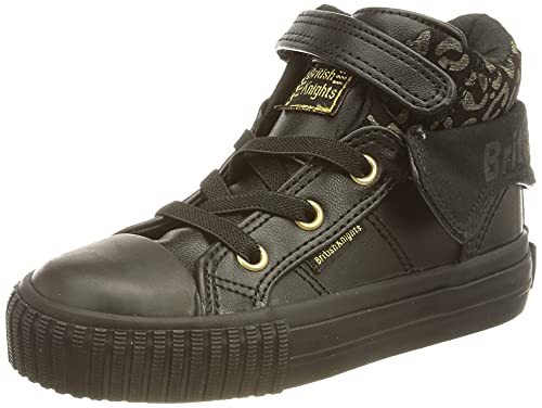 British Knights Baby-Mädchen ROCO Sneaker, Black/Gold Leopard/Black, 24 EU Cover