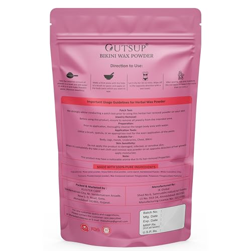 Image of Bikini Wax Powder for Women | Painless Herbal Hair Removal Powder for Women Bikini Area, Legs, Hands & Underarms with No Harmful Chemicals, No Irritation, No Skin Rashes