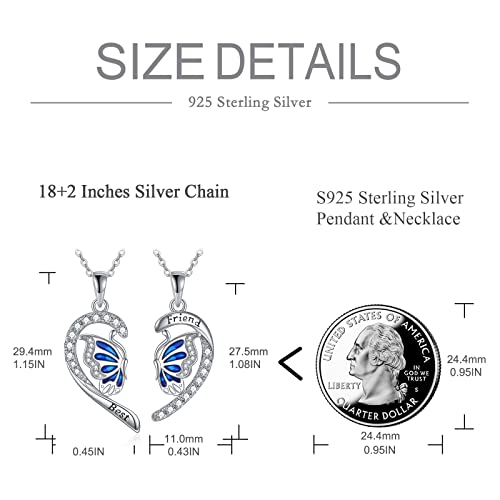 BFF Necklace Mother Daughter Heart Necklace Sunflower Butterfly Pendant Elephant Dolphin Necklace Best Friend Friendship Necklace Set of 2 Birthday Day Gifts for Her4