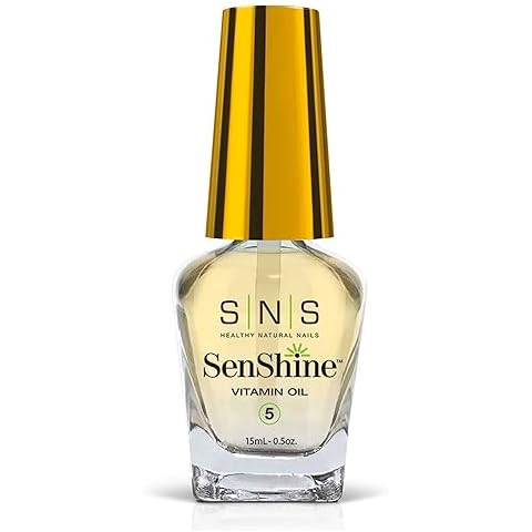 SNS Nail Polish for Nail Dip Powder, SenShine Vitamin Oil - Natural Formula that Supports Stronger & Healthier Nails - Lightly Scented Citrus Formula for Nails & Cuticles - No UV Lamp Required, 0.5 OZ Cover