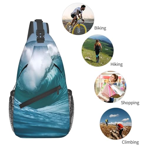 Sling Bag para Hombre y Mujer Bolsa de Pecho Negra miniatura 5