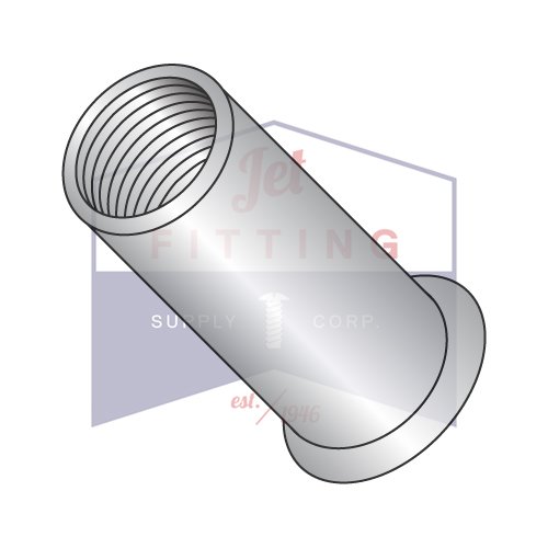 8-32-.080 Small Flange Threaded Insert (Rivet Nut) | Aluminum Alloy #5056 | Thin Wall | Open End | Cleaned and Polished | Non-Ribbed (Quantity: 1000)