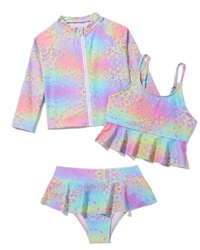WYTbaby Badeanzug Mädchen Uv Badebekleidung 3 Stück Langarm...