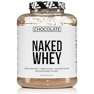 Naked Whey Protein Supplement Powder, Chocolate, GMO Free, Soy Free, Gluten Free Aid Muscle Growth and Recovery 60 Servings, 5 Ib