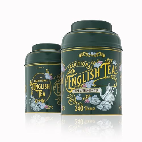 New English Teas - Afternoon Tea 240 Tea Bags - Vintage Victorian Tin