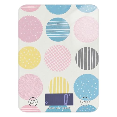 Polka Dot rotonda moderna grigio Spot Cooking Bilancia da cucina per cibo 5 kg/5 g Bilancia da cucina in grammi con 4 unità per (utente) (utente) (utente) báscula para pesar Personas