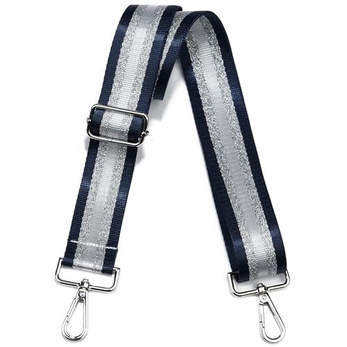 Image of LVYOUME Purse Strap Silver Hardware Wide Bag Straps Replacement Crossbody Adjustable Shoulder Strap for Purses