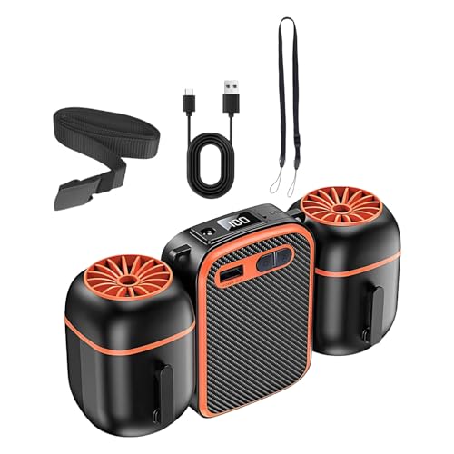 Ventilador de cinturón recargable de 10000 mAh para pesca y camping 2