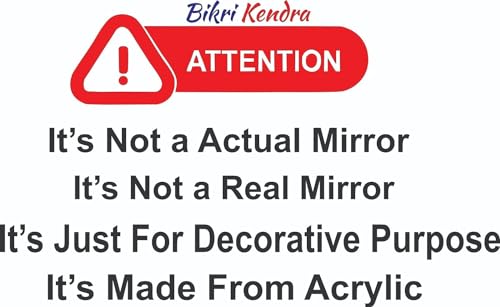 Image of Bikri Kendra - 20 Big Square (Golden) Mirror Stickers for wall, Acrylic Mirror wall Sticker wall Stickers for Hall Room, Bed Room, Kitchen. (Non Glass)
