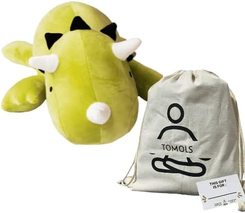 tomols Weighted Stuffed Animals for Anxiety, 24 INCH, 3,5 lbs - Green Dinosaur Stuffed Animal - Stuffed Animal- Plush- Gift Packaging Included - Weighted Stuffed Animals- Plushies- Boyfriend Gifts