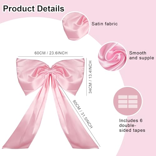 24 x 36 Inches Large Pink Bow Decor,Coquette Room Decor,Giant Pink Bow Room Wall Decor,Baby Shower Birthday Party Backdrop Wall Wedding Party Christmas Tree Decorations(Pink)