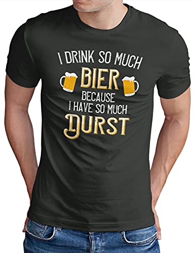 T-shirt de bière amusant homme coupe ample gris foncé contre l'inconfort