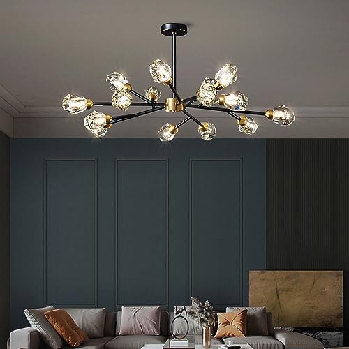 Lustre en cristal de verre anti-éblouissement suspension G9 réglable