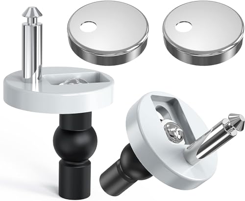 Upgrade Toilet Seat Fixings Quick Release, Universal Toilet Seat Top Fittings Quick Release Toilet Seat Hinges for WC Toilet Blind Holes (2 Pack)
