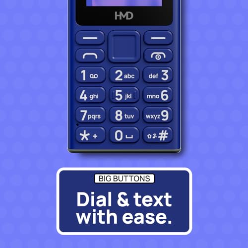 Image of HMD 105 Keypad Phone with Built-in UPI App, Hindi Phone Talker, Long-Lasting Battery, Wireless FM Radio | Blue