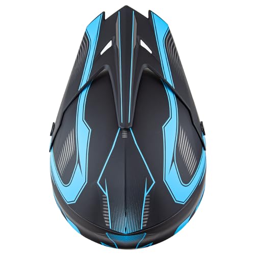CARTMAN Adult Dirt Bike Helmets Motocross ATV Dirtbike Offroad Full Face Motorcycle Helmet, DOT Approved Matte Black and Blue - Image 5