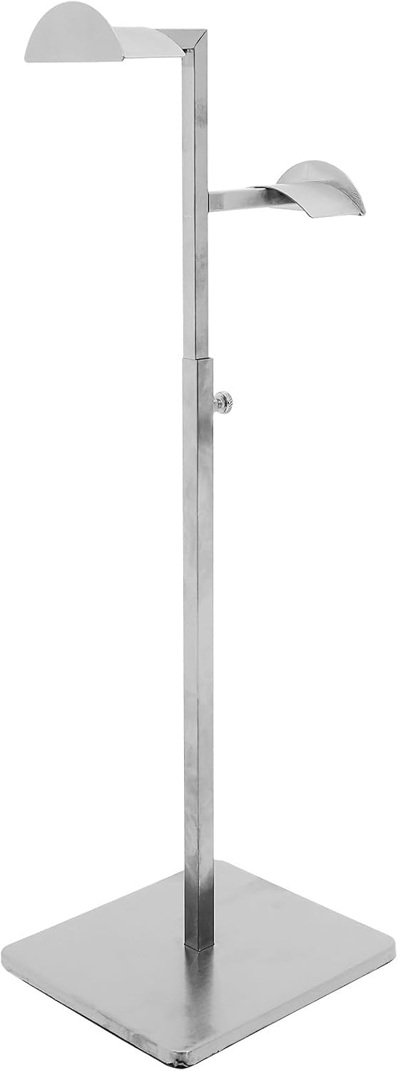 SUPVOX Adjustable Handbag Display Stand Double-head Stainless Steel Purse Hanger Organizer with Thickened Base for Retail Store and Closet Use