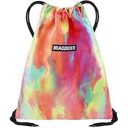 FenFang Mochilas de Cuerdas Pequeña, Bolso Mochila Deportiva Casual, Bolsas de Cuerdas Gimnasio Mujer Hombre, Saco Playa Talega Deporte Escolares con Cordón Gymsack Bolsillo Niños Niñas (Naranja)