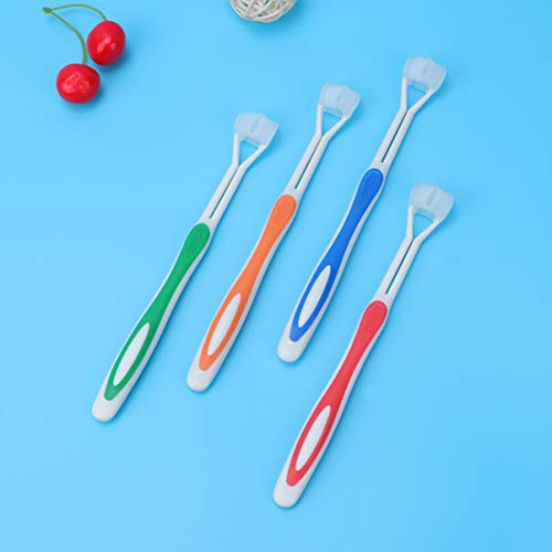 EXCEART 4 Pcs 3 Lados Escovas de Dentes Macios Escovas de Dentes Manuais para Adultos CrianÃ§as Geng