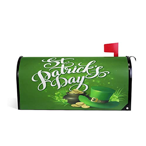 WOOR St Patrick's Day Magnetic Magnetic Mailbox Cover Standard Size for Garden Yard Outdoor Decorations-18 x 20.8