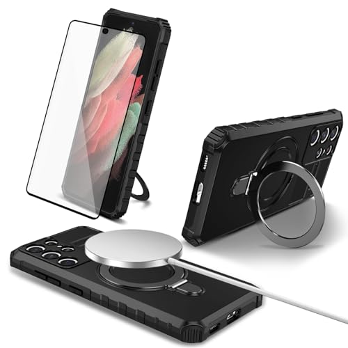 Coque Samsung S21 Ultra avec anneau support robuste et dos magnétique
