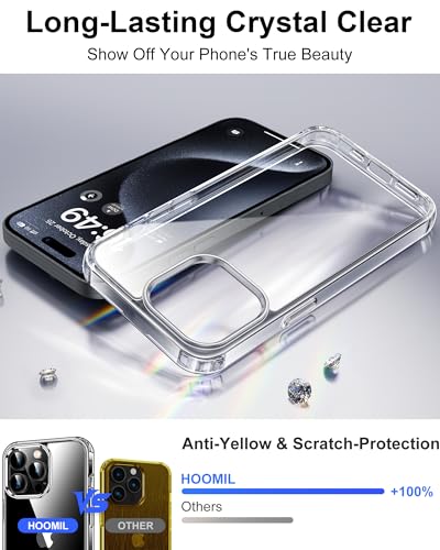 Image of HOOMIL Case for iPhone 15 Pro Max, Anti-Yellowing, Clear