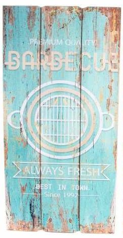 Tableau bois barbecue vintage 60x30 cm idéal coin cuisine d été