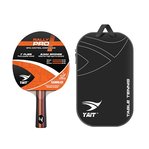 Image of Rally Pro ITTF Approved Table Tennis Racquet | Gambler 7S Rubber | 7 Ply Blade | High Spin | 2.1mm Sponge | TT Paddle with Cover | Ping Pong Bat Racquet for Indoor /Outdoor| for Intermediate Level
