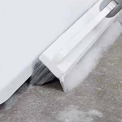 Steifer Besen Mop, 2 in 1 Edelstahl Langer Stiel Schrubber Bodenbürste Gummiabzieher Fliesenreinigung Fuge Tote Ecke Staubbürste mit 120 Grad Drehbarem V-förmigem Kopf – Bild 6