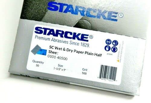 Matador Abrasive Wet or Dry Sandpaper 50 Sheet 500 Grit 5-1/2" x 9" Silicon Carbide Made in Germany