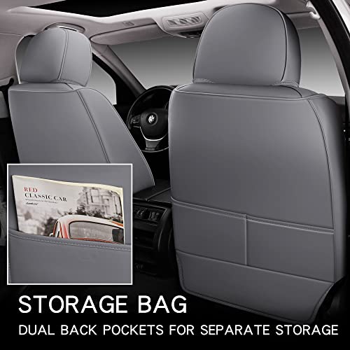 Blingbear Full Coverage Leather Car Seat Covers 5 Seats Universal Fit For Most Cars Trucks And Suvs With Waterproof Leatherette In Automotive Seat Cover Accessories (Grey) #TOP2